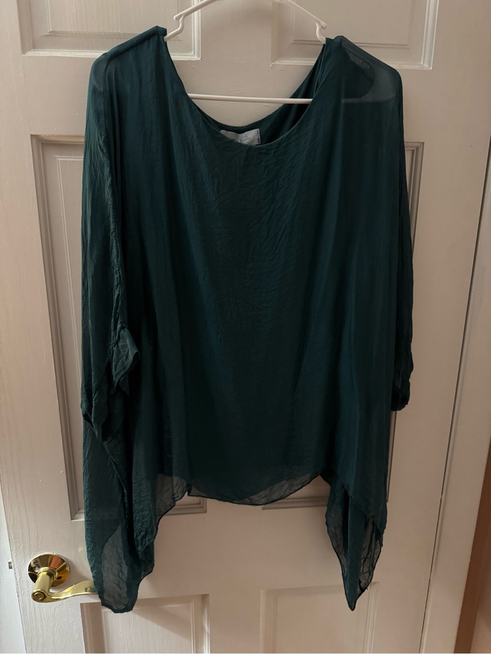 Women's Dark Teal Flowing Chiffon Tunic Top
